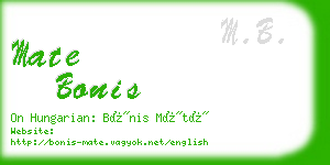 mate bonis business card