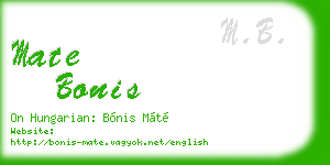 mate bonis business card